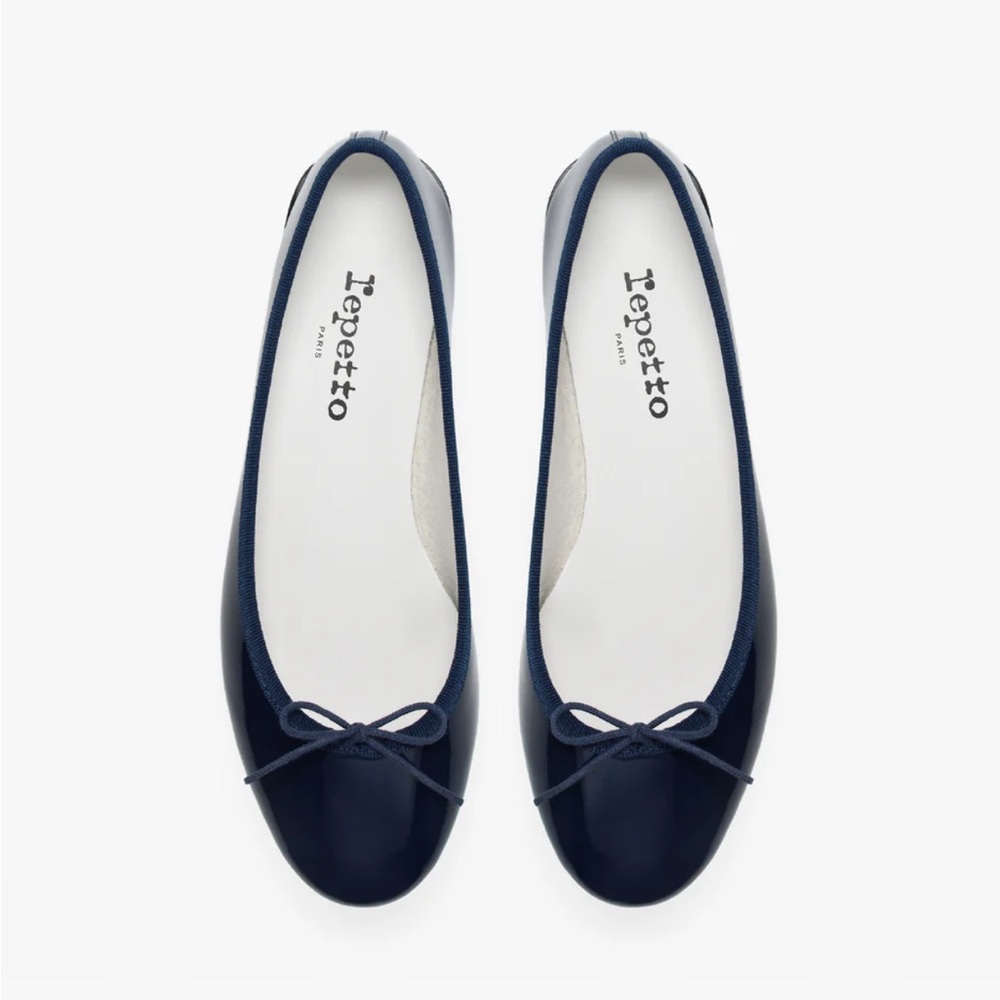 Repetto patent Cendrillon ballet flats / ballerinas in navy